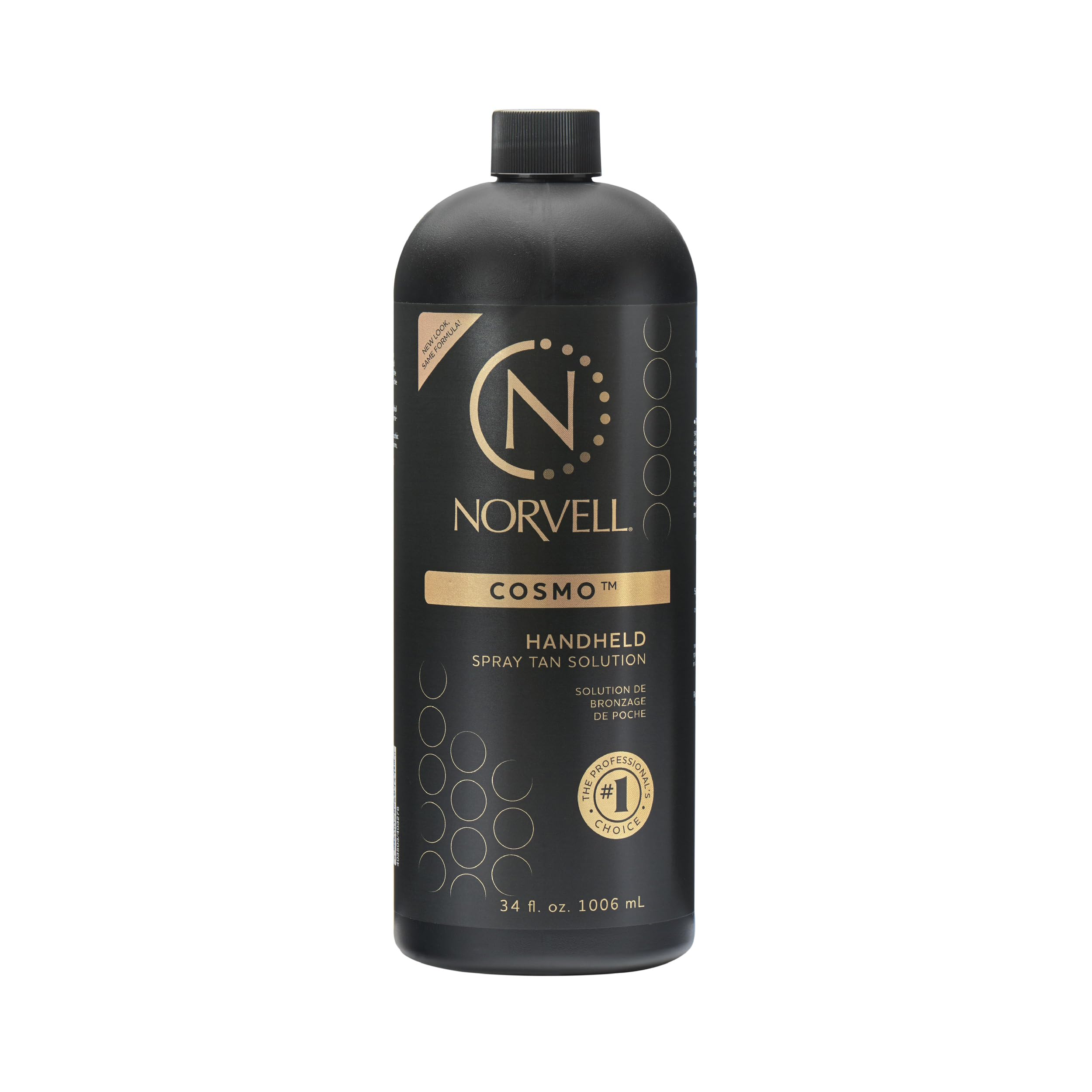 Norvell Cosmo bottle front showing natural-toned self-tanner for a bronze glow