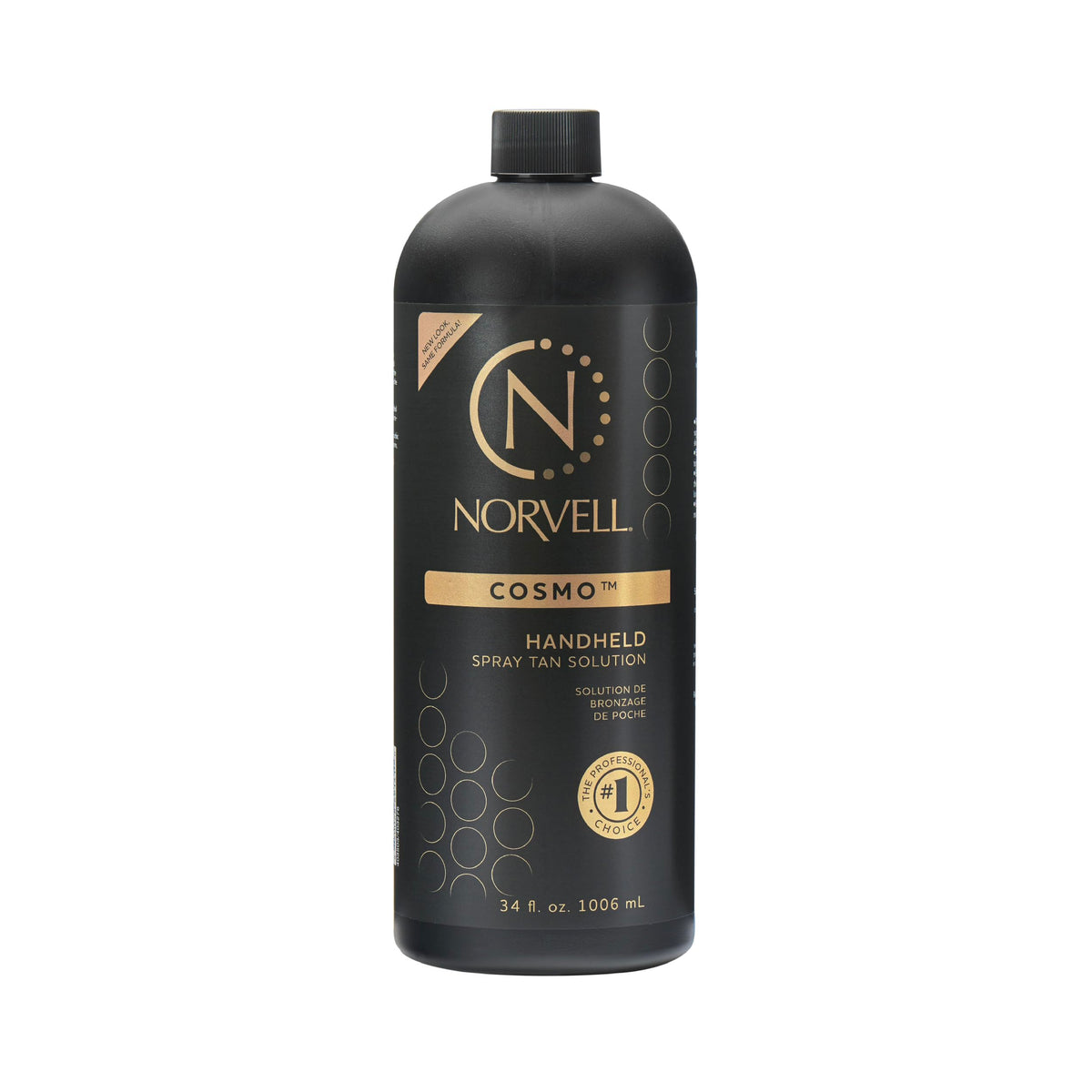 Norvell Cosmo bottle front showing natural-toned self-tanner for a bronze glow