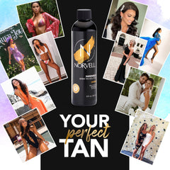 Norvell Cosmo spray tan with Aloe provides moisture for comfortable wear
