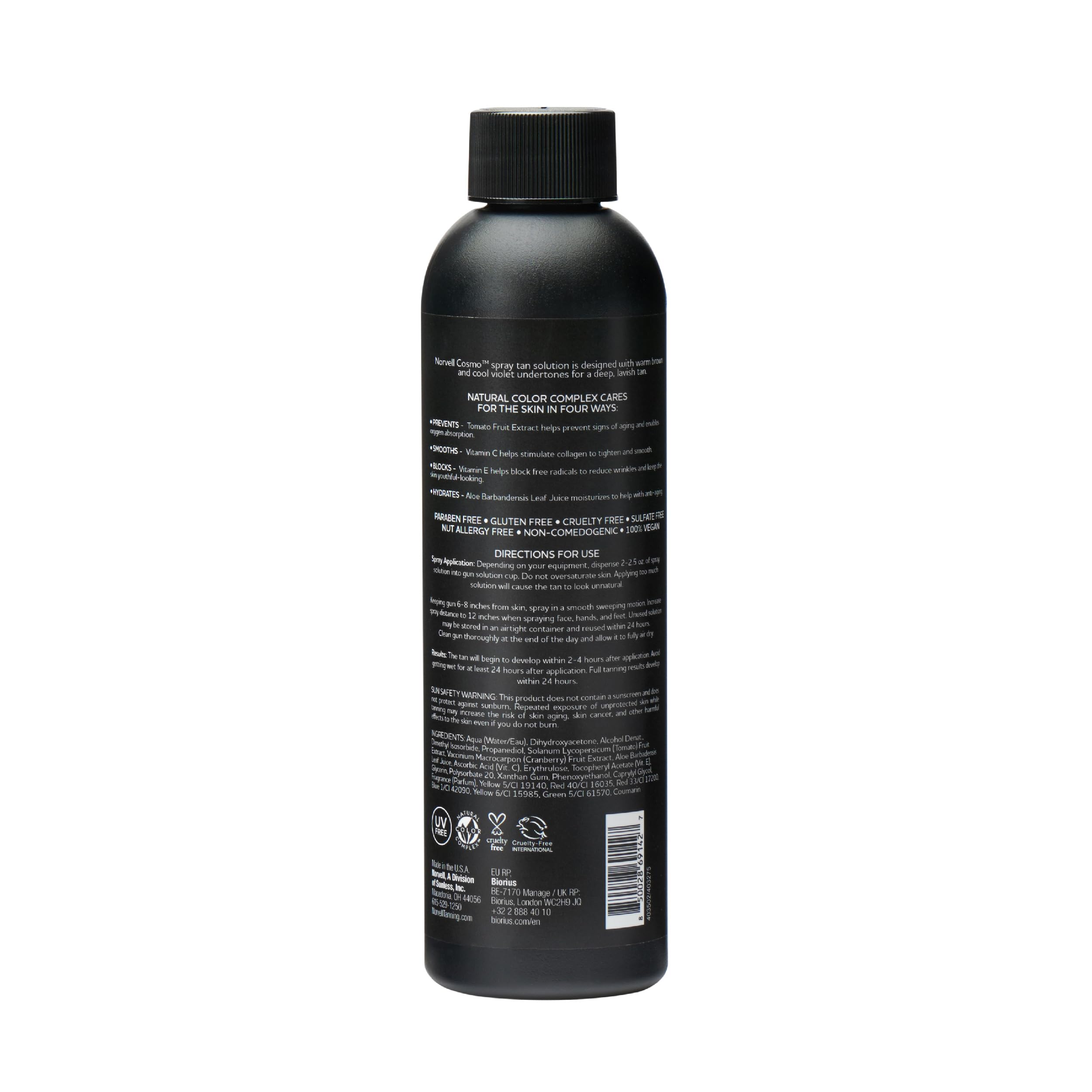 Norvell Cosmo spray tan expiration date is clearly printed for freshness and safe use