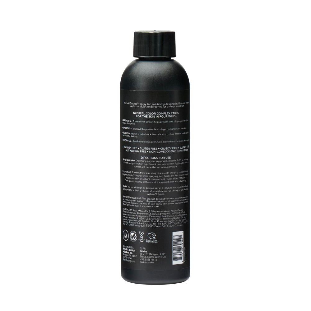 Norvell Cosmo spray tan expiration date is clearly printed for freshness and safe use