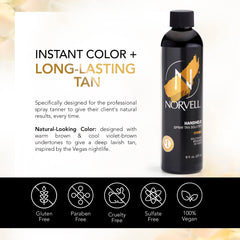 Norvell Cosmo spray tan undertones emphasize a balanced warm and cool color for versatility