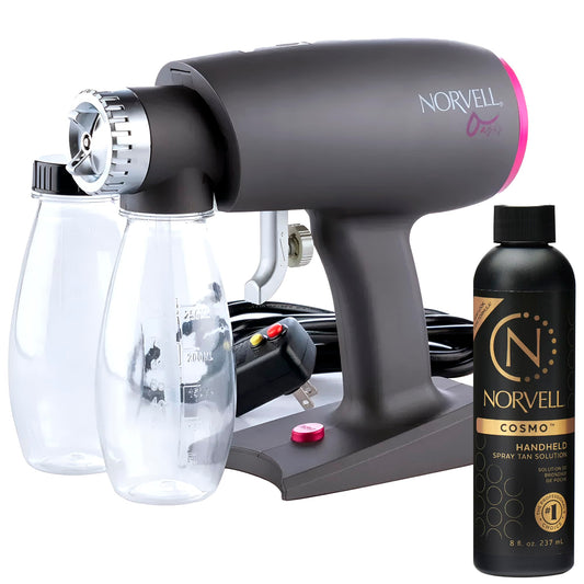 Norvell Oasis spray tan machine in action for professional sessions.