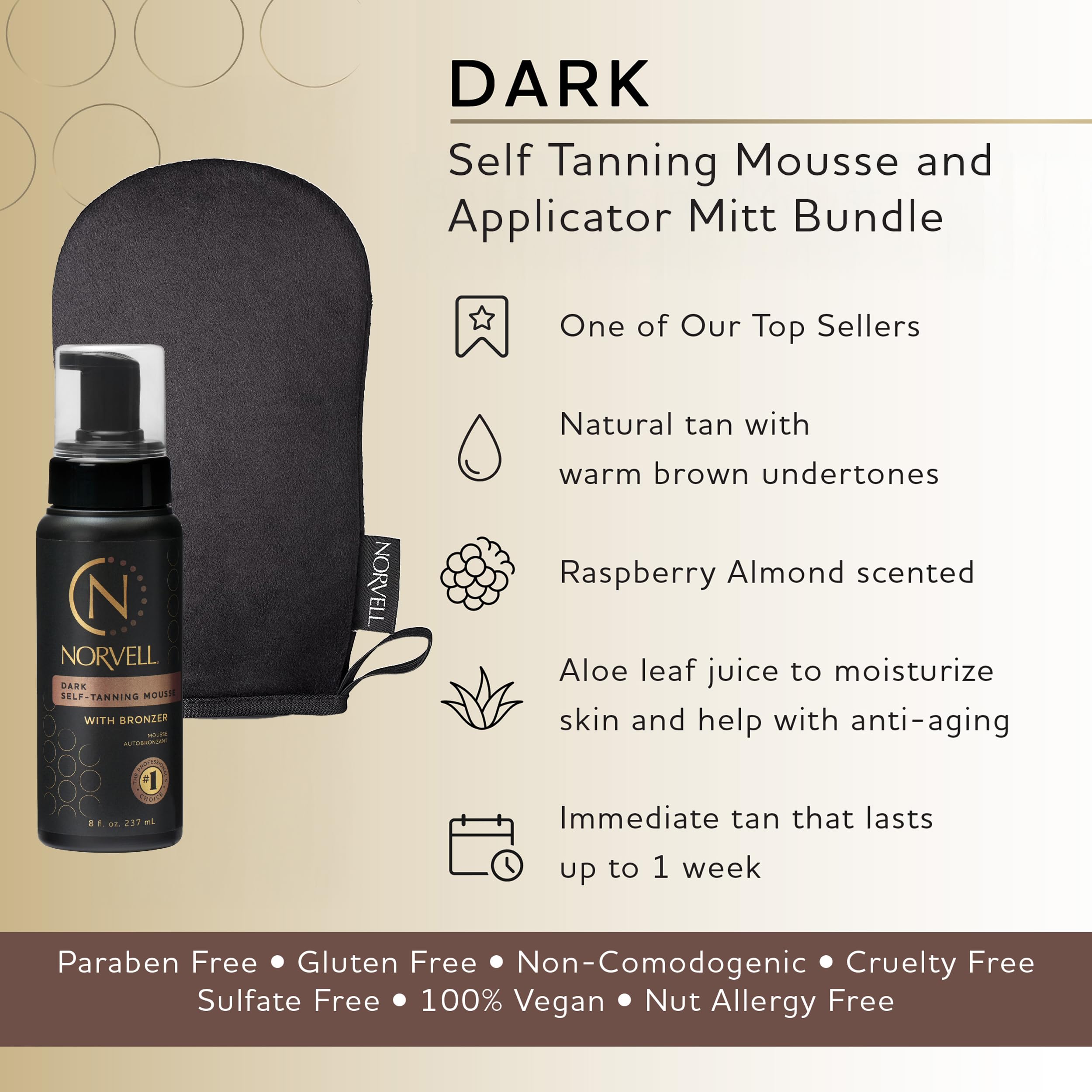 Norvell streak-free tanning mitt for seamless, mess-free application