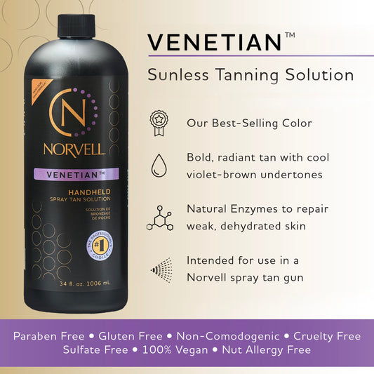 Norvell Venetian spray tan gun for smooth, even application.