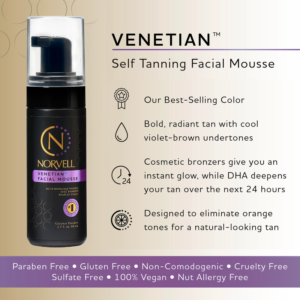 Norvell Venetian Sunless Mousse foam texture enabling smooth, even application