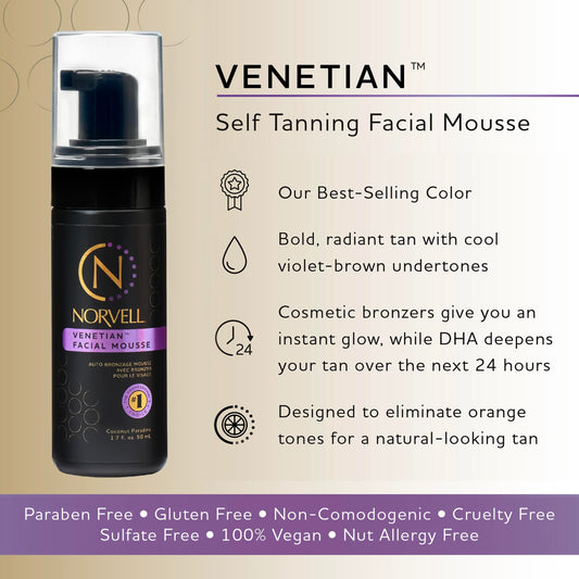 Norvell Venetian Sunless Mousse foam texture enabling smooth, even application