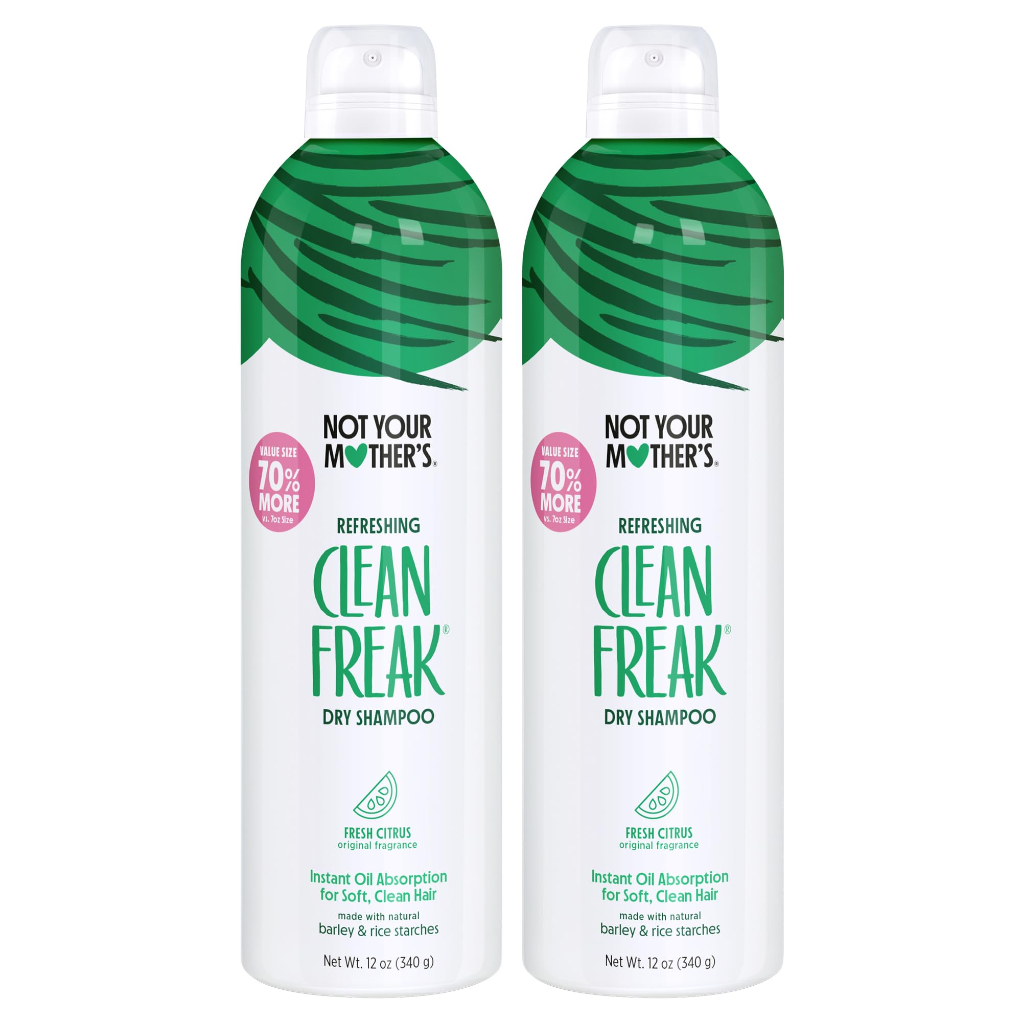 Not Your Mother's Clean Freak refreshing dry shampoo bottles provide rapid oil absorption.