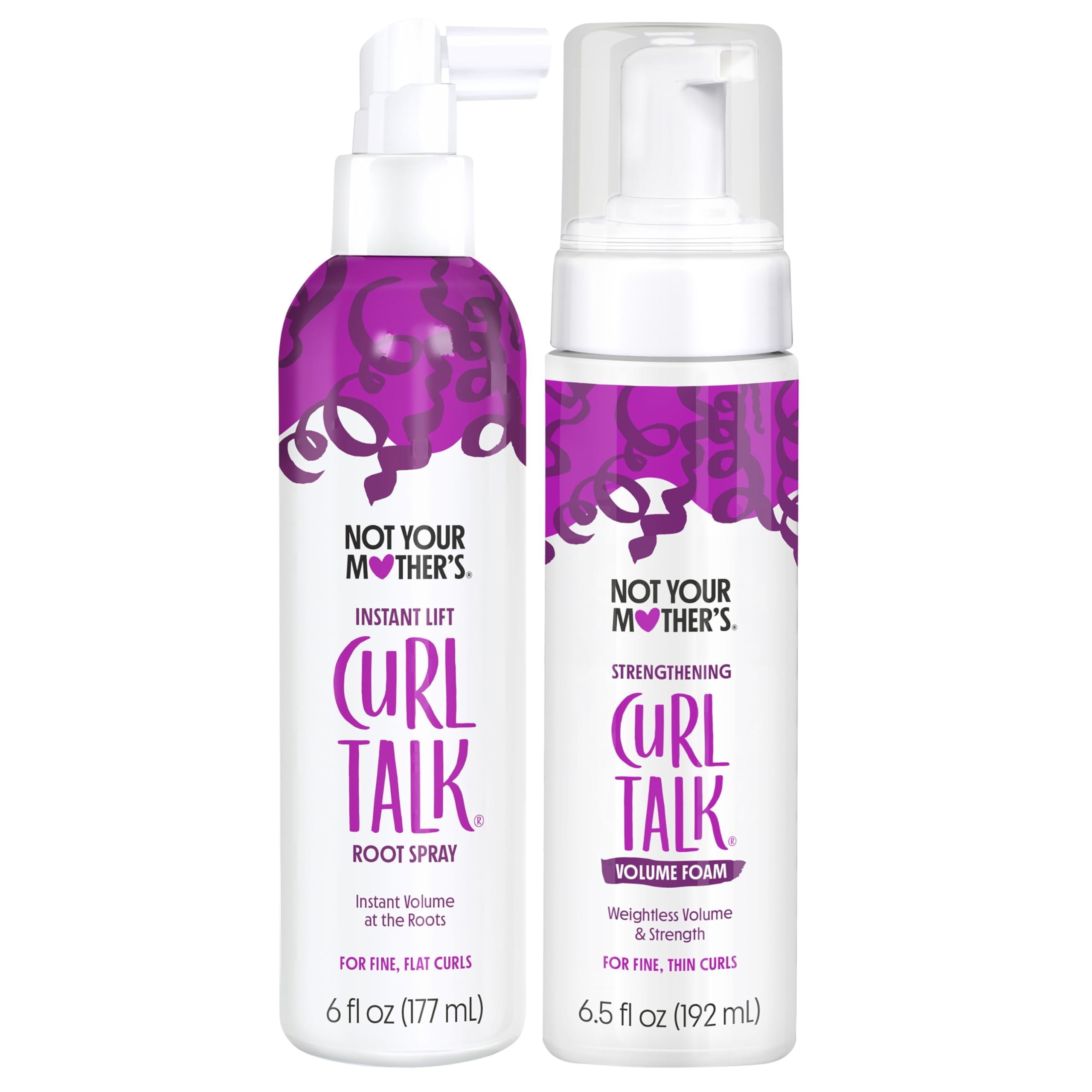 Not Your Mother's Curl Talk Instant Lift Root Spray at the roots for volume and soft hold