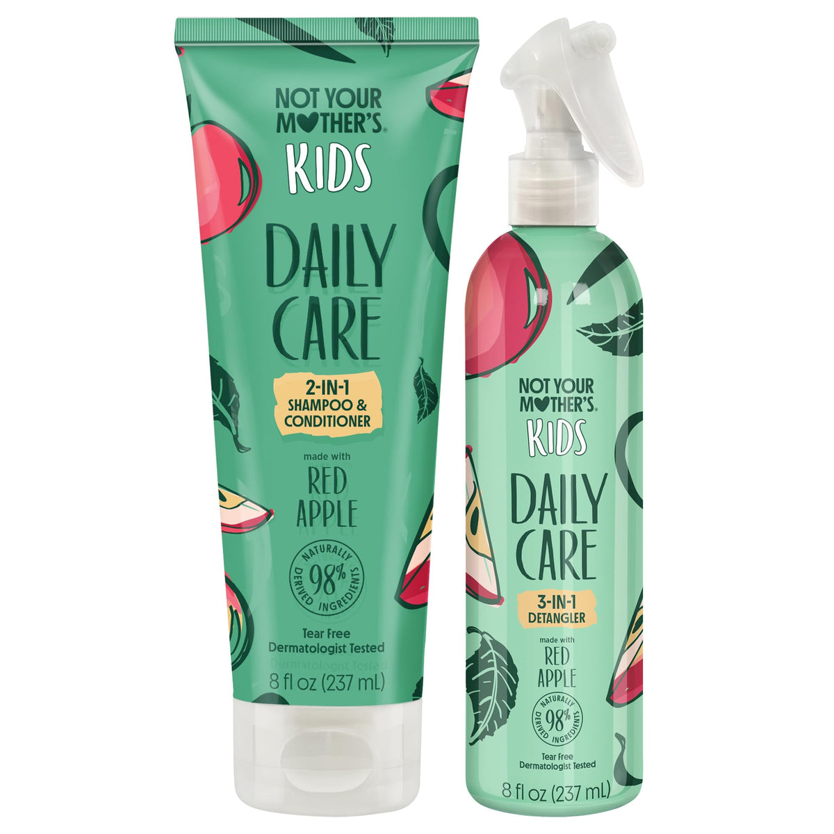 Not Your Mother's Kids 2-in-1 shampoo-conditioner bottle demonstrating gentle cleansing for all hair types.