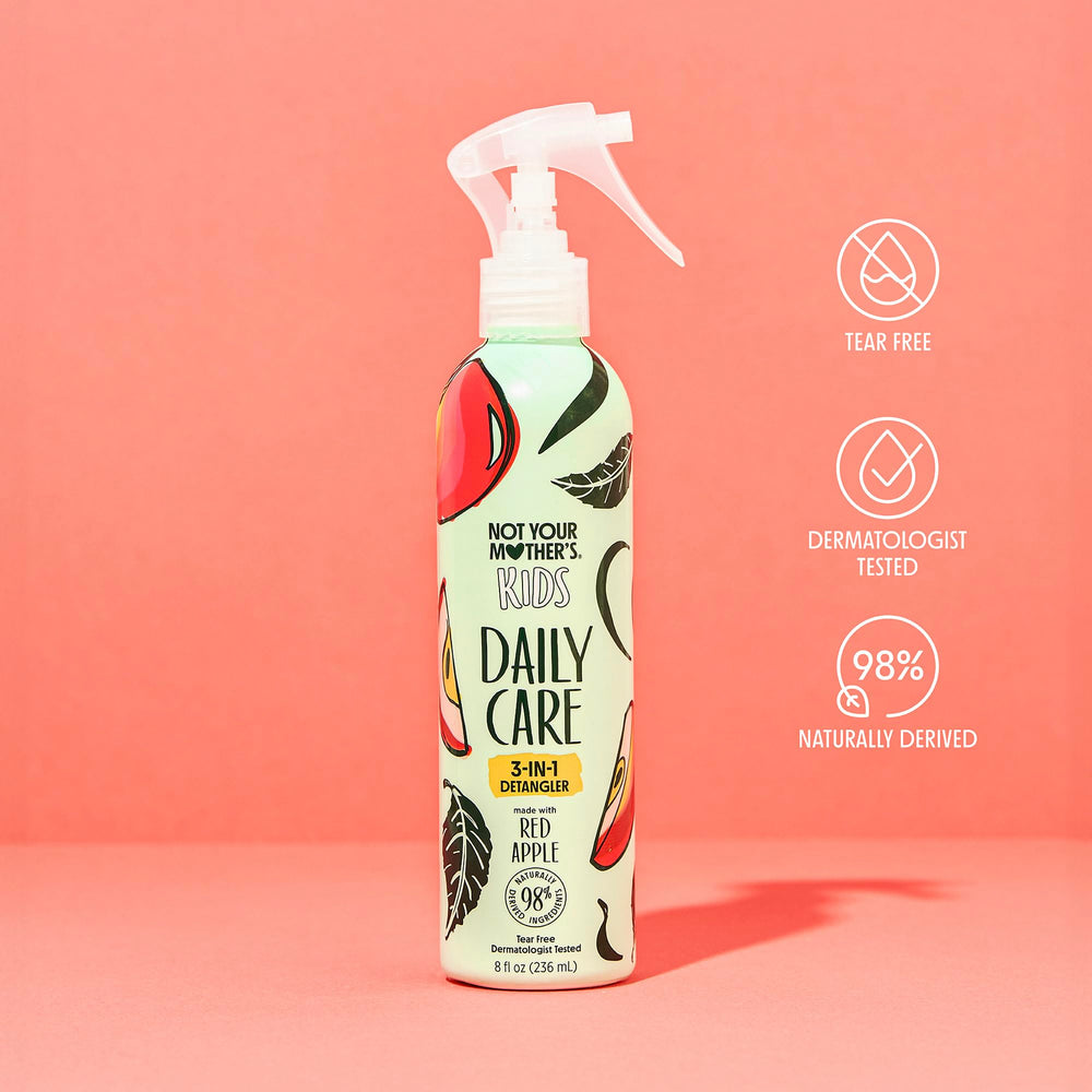 Allergen-free and sulfate-free icons on Not Your Mother's Kids packaging.