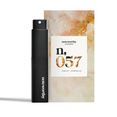 Noteworthy n057 bottle pour reveals a sweet, inviting fragrance for daily wear.