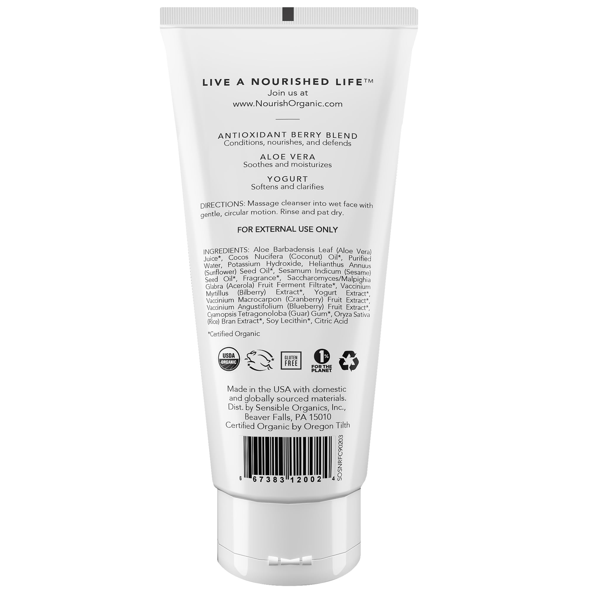 Nourish Organic foaming lather close up highlighting gentle cleansing