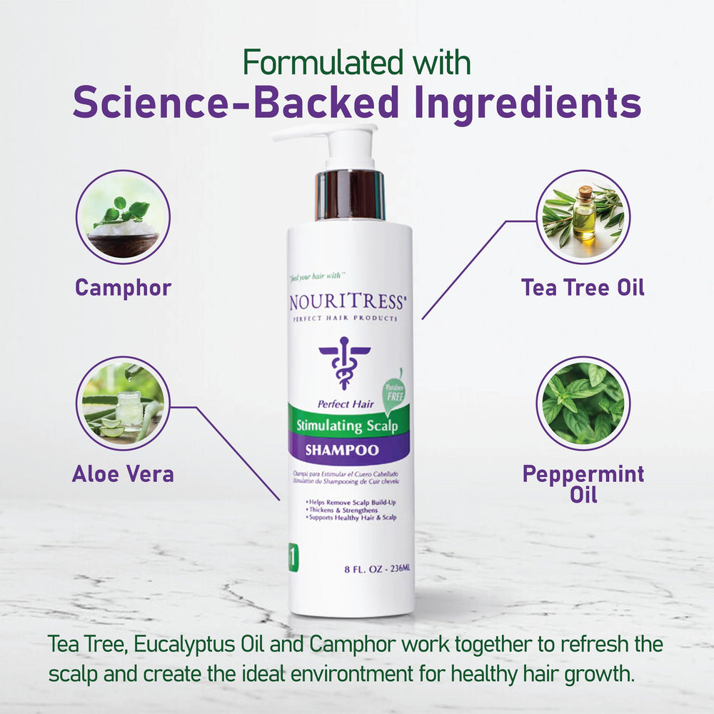NouriTress Stimulating Scalp Shampoo peppermint cooling to refresh the scalp