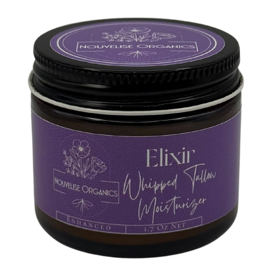 Nouvelise Elixir bottle pour demonstrating rapid hydration for dry skin.