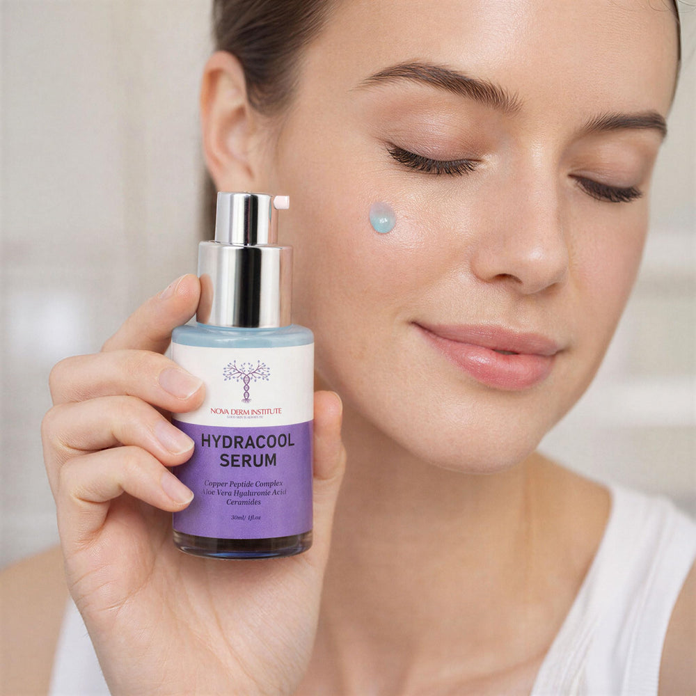 Nova Derm Institute fragrance-free serum close-up suitable for sensitive skin