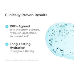Nova Derm Institute serum swatch demonstrating quick absorption on skin