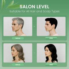 Nova DYE shampoo lathering into hair shows even color distribution.