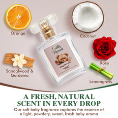 Nova Scents milky white formula texture suggesting purity and safety for babies.