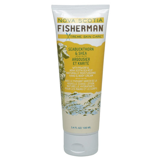 Nova Scotia Fisherman hand and body cream jar highlights vegan formula for soft, nourished skin.