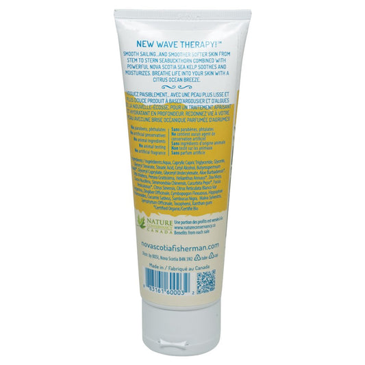 Nova Scotia Fisherman seabuckthorn-rich formula with natural ingredients for radiant skin.
