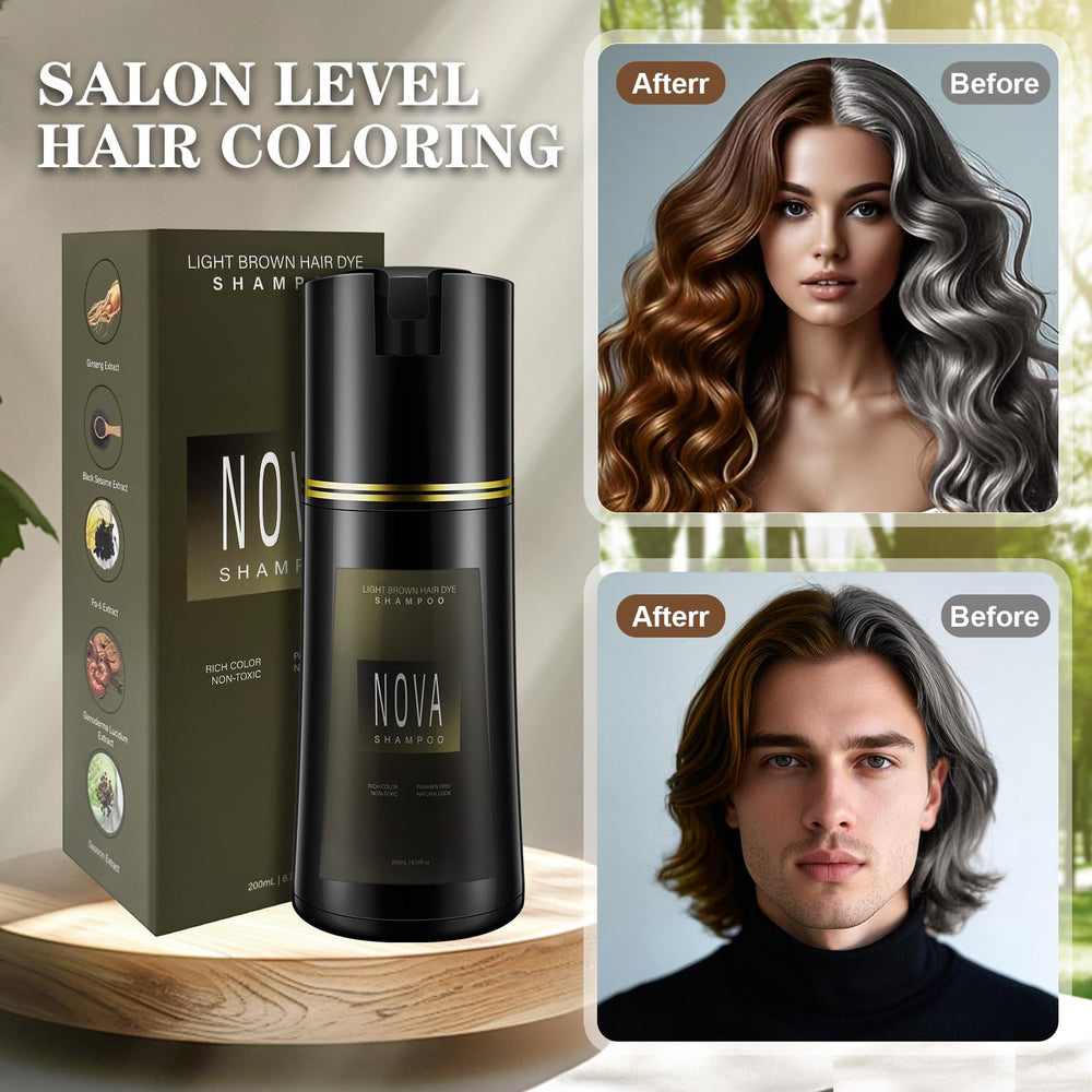 Nova Shampoo 3-in-1 coloring and care for at-home use.