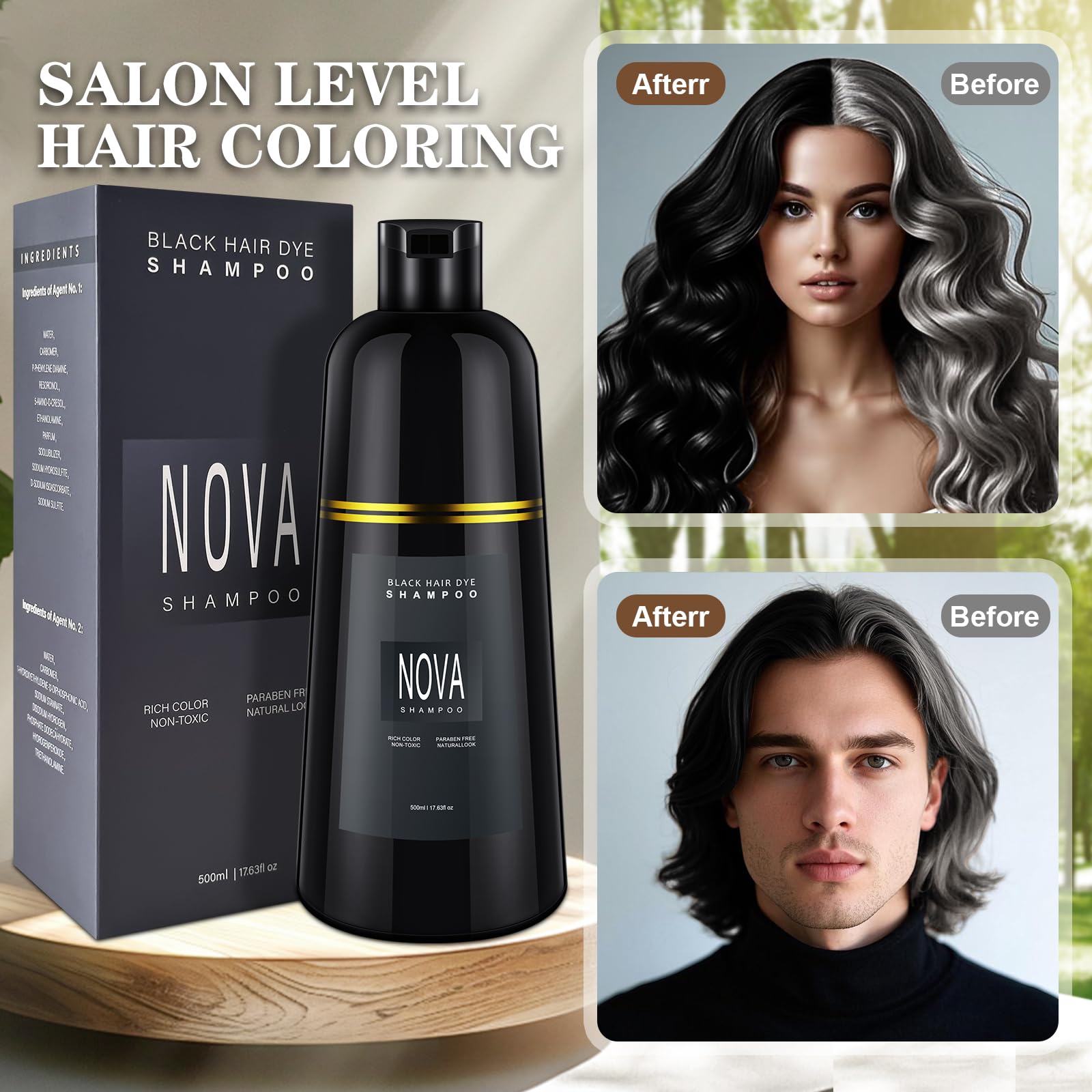 NOVA SHAMPOO gloves ready for safe at-home color application.
