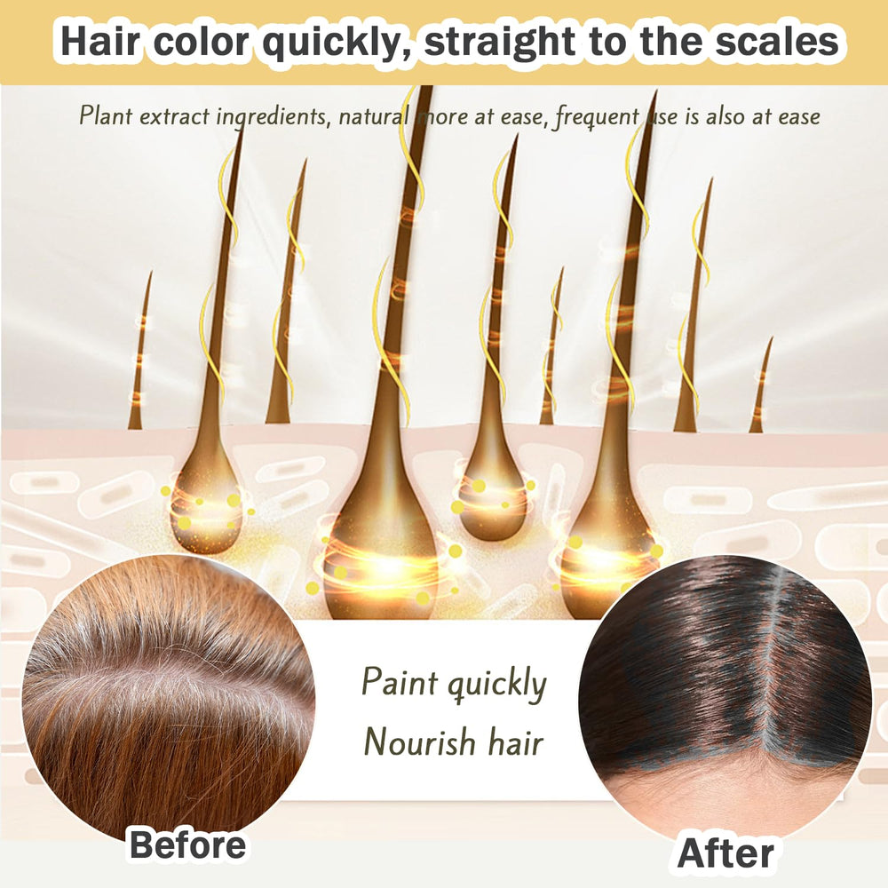 Nova Hair Dye Shampoo hair shine creates a darker, more even tone