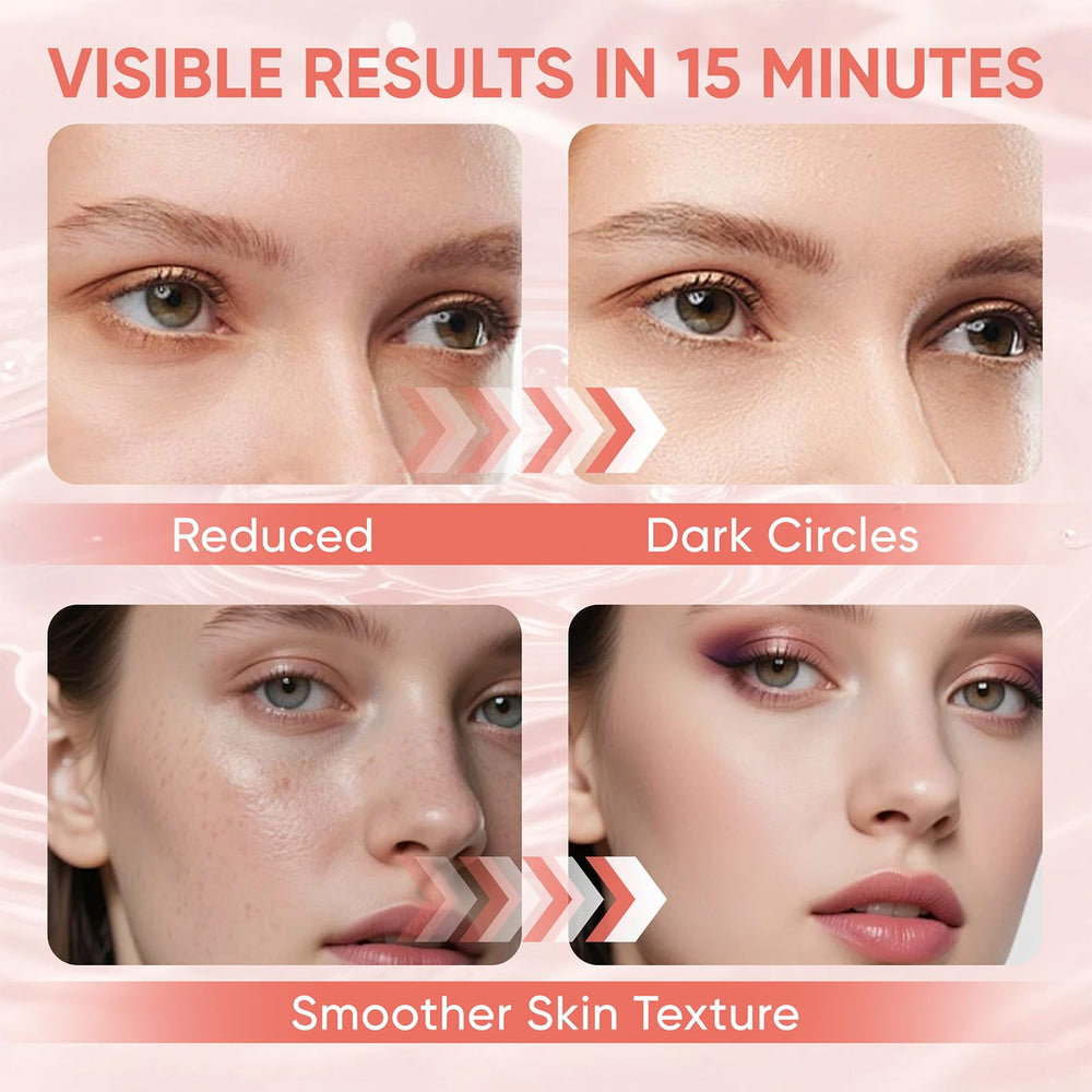 NOVALIFT Micro Eye Patches applied on the face for multi-area care.