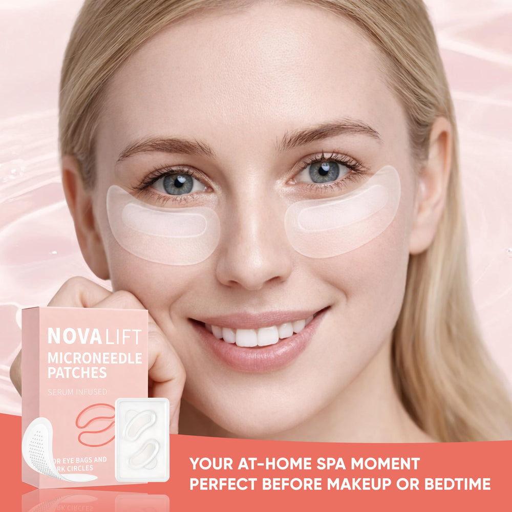 NOVALIFT Micro Eye Patches addressing forehead lines for unified texture.