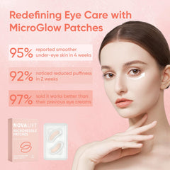 NOVALIFT Micro Eye Patches applied to the under-eye area for hydration