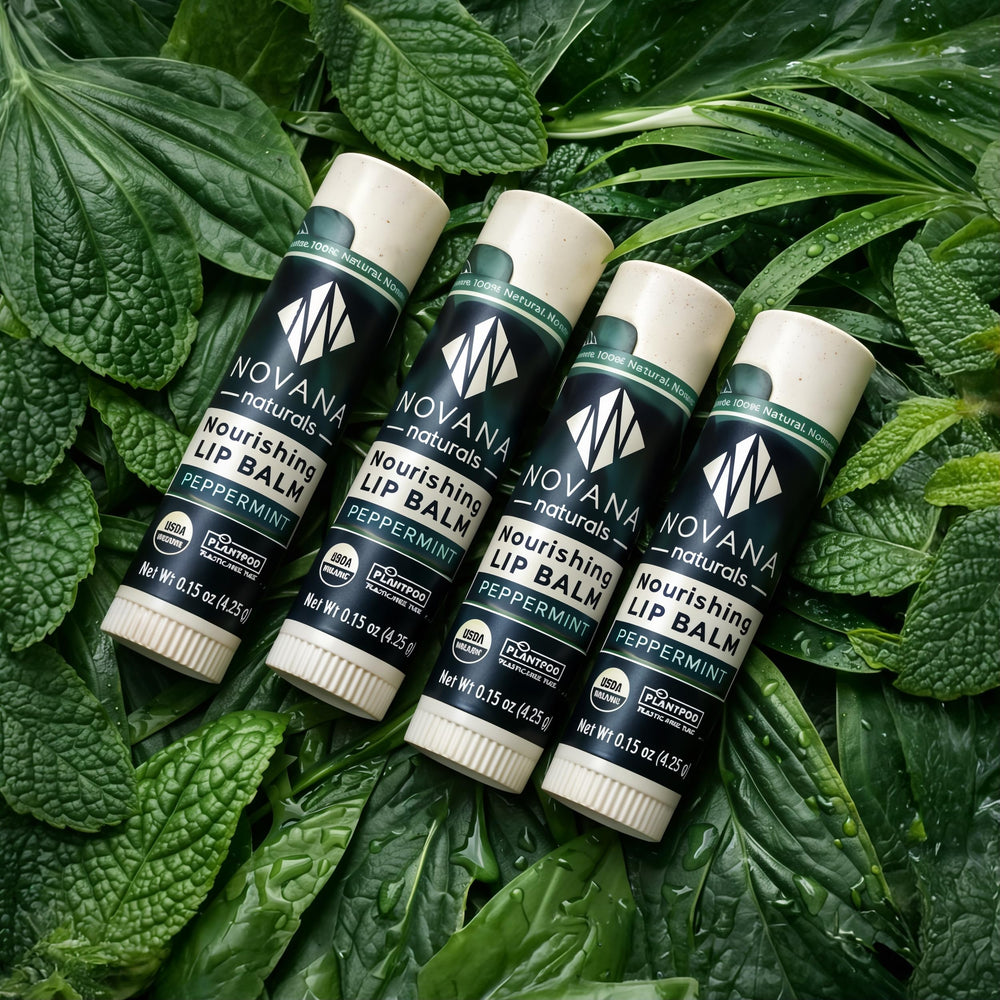 Novana Naturals lip balm texture with mango butter melts on contact