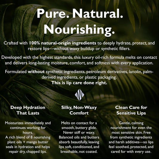Novana Naturals Lip Balm tube, plastic-free and plant-based, for sustainable daily use