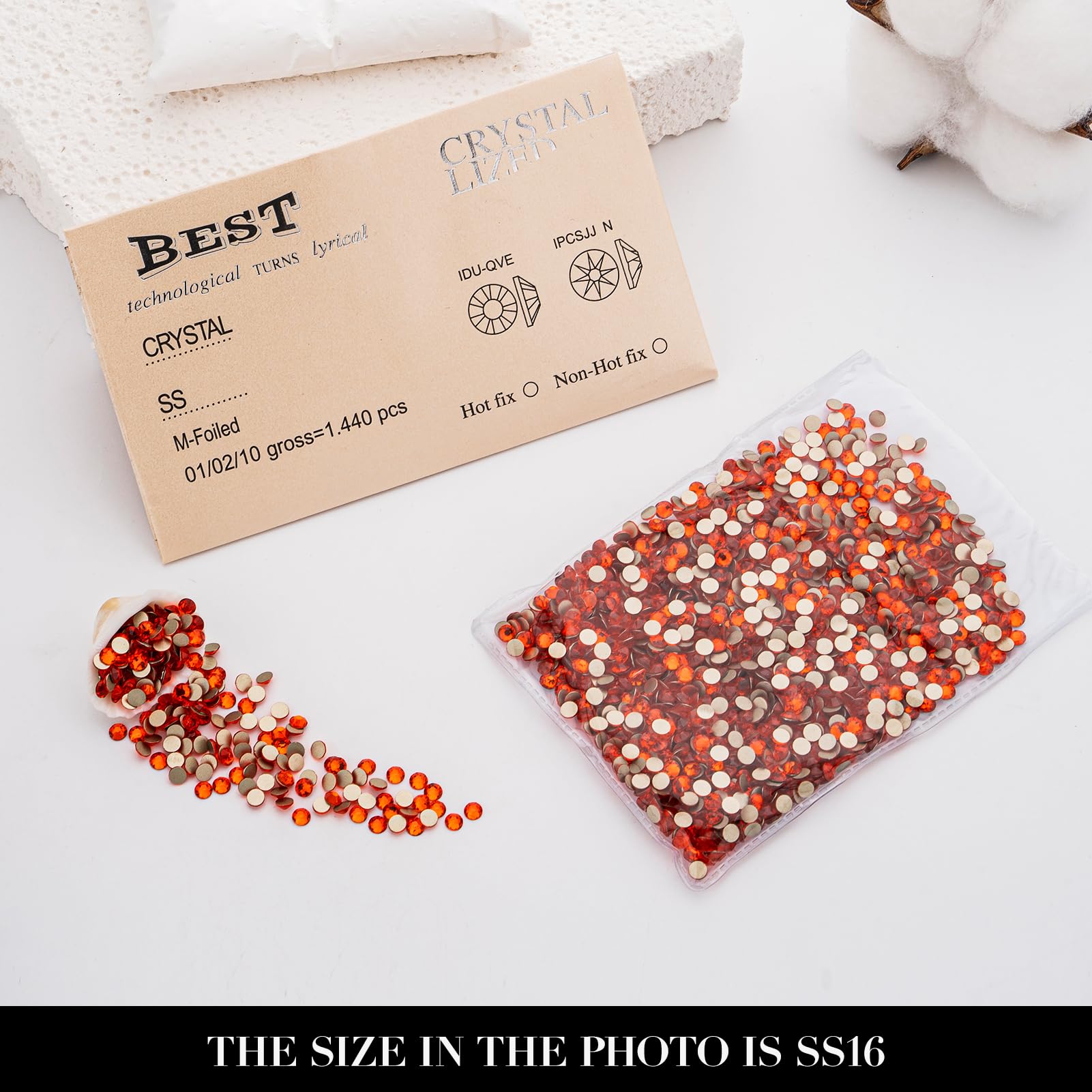 Novani 1440-piece Hyacinth Orange set ideal for nail art.