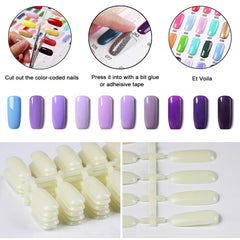 Noverlife 600pcs nail tips pack ready for color swatch projects and practice.