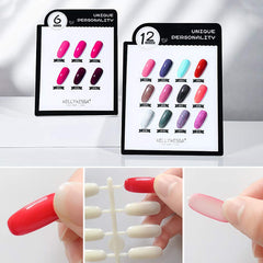 Noverlife color swatch card setup with nail tips for quick polish display.