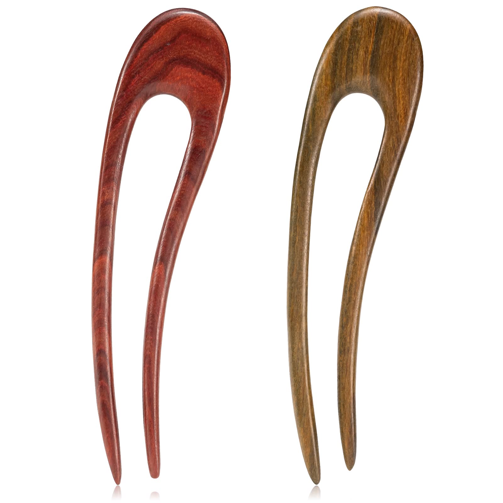 Noverlife two-prong hair bun clip holding long or medium hair securely.