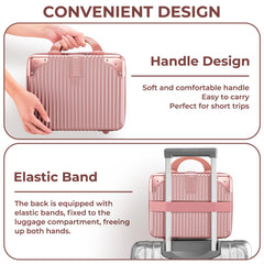 Noverlife rose gold makeup case close-up material shows durable shell.