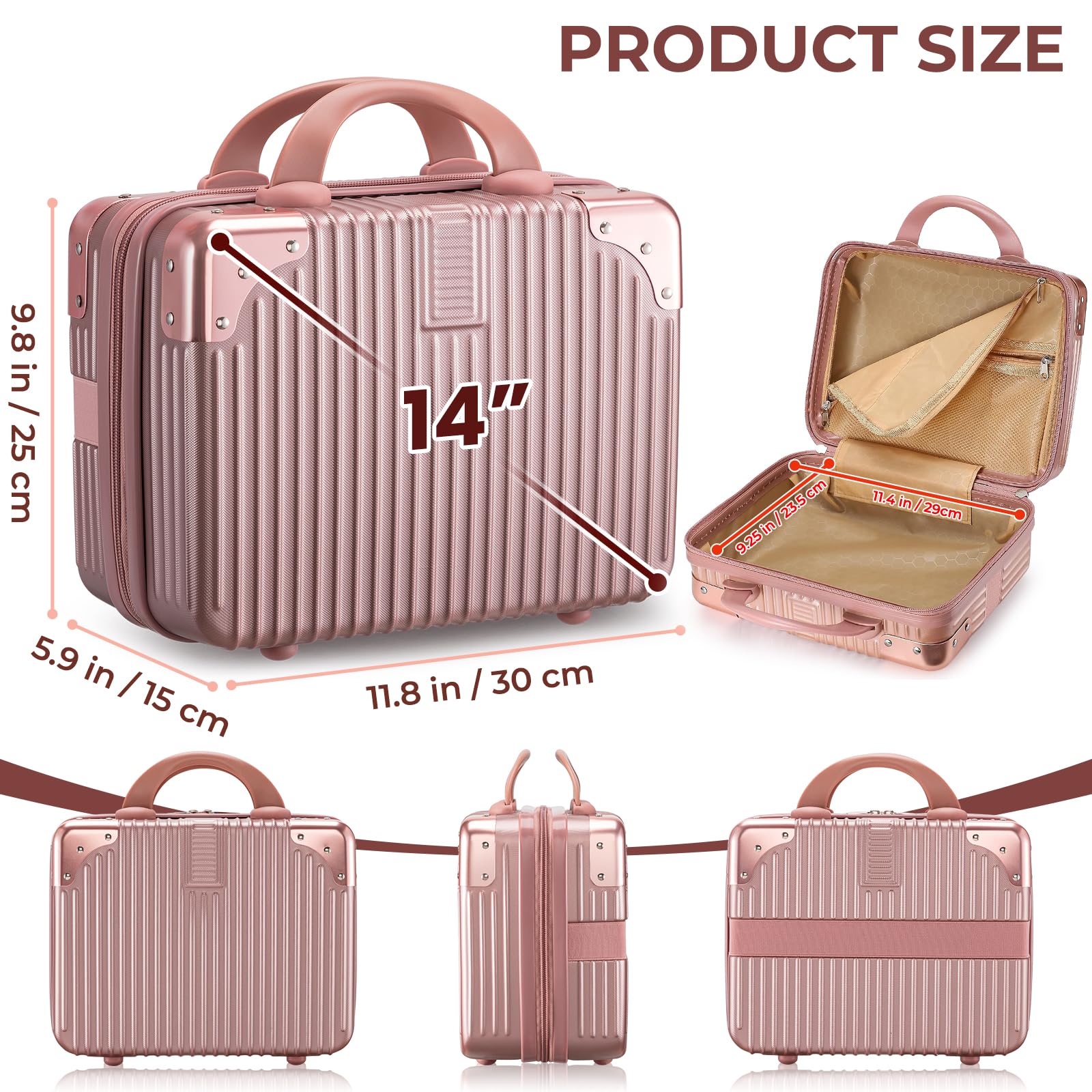 Noverlife rose gold makeup case ideal gift for women and girls.