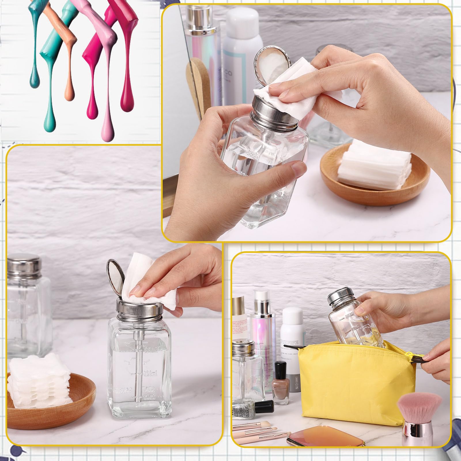Noverlife transparent glass pump bottle set helps organize your station