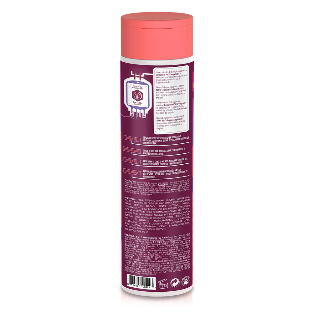 NOVEX conditioner tube close-up on label highlighting nourishment.