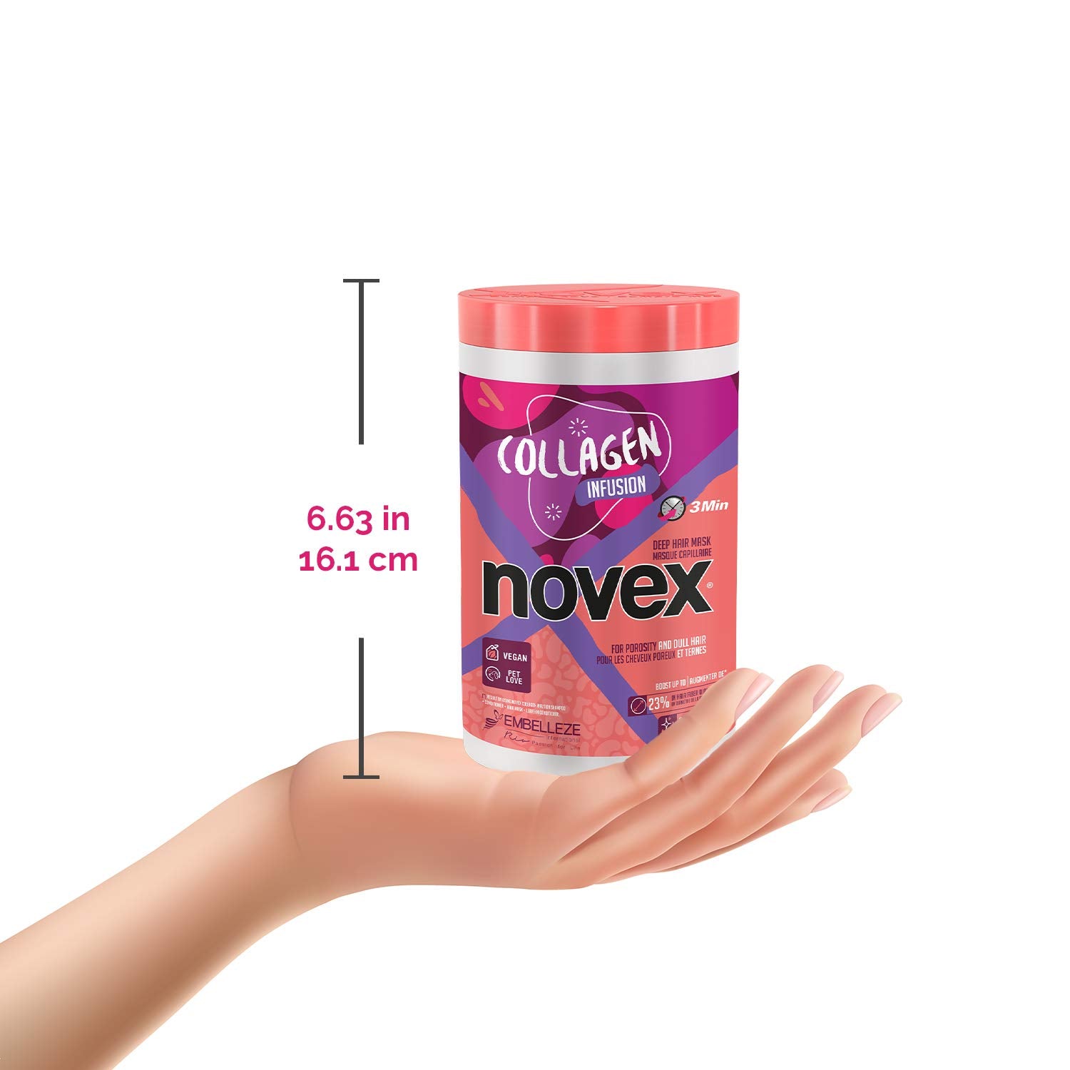 NOVEX label close-up reveals ingredients and usage directions.