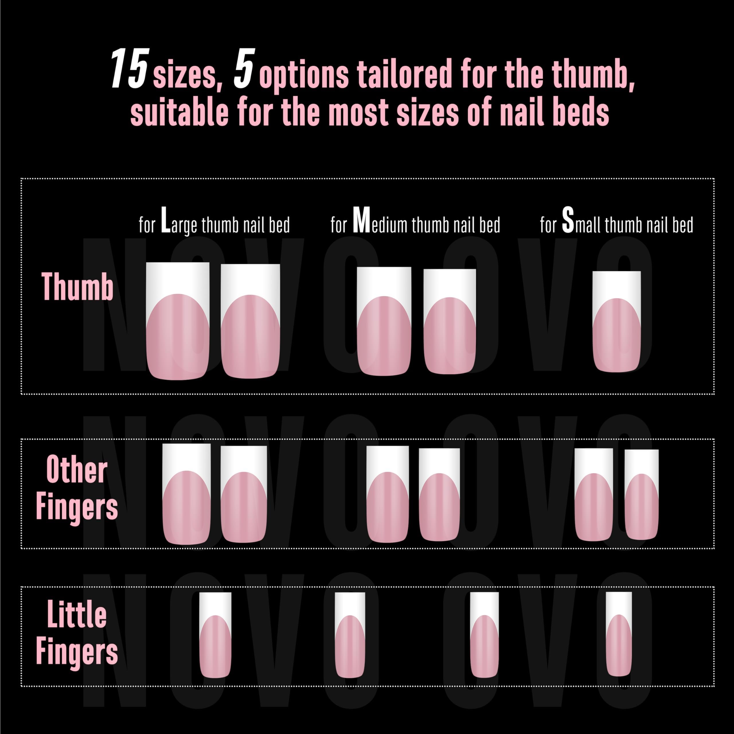 NOVO OVO 15-size range fits a wide range of nail beds