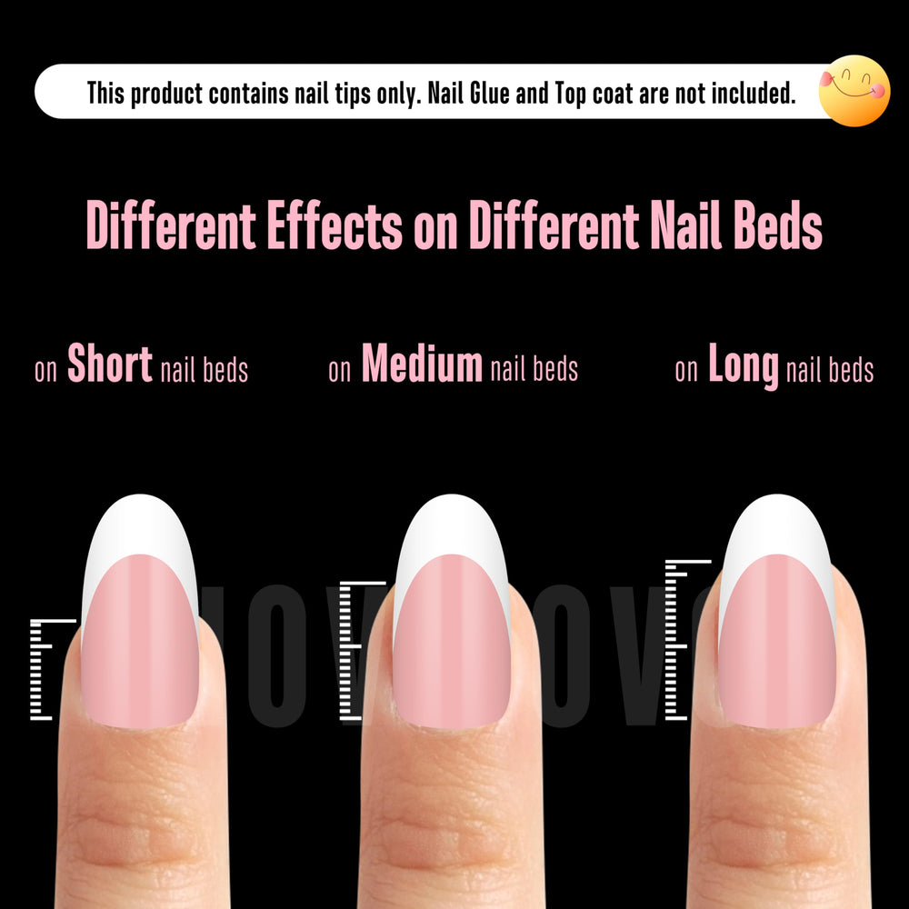 Novo OVO 15-size nail tips laid out for precise sizing.