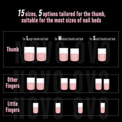 Novo OVO 15 sizes with 240 pcs fit many nail beds