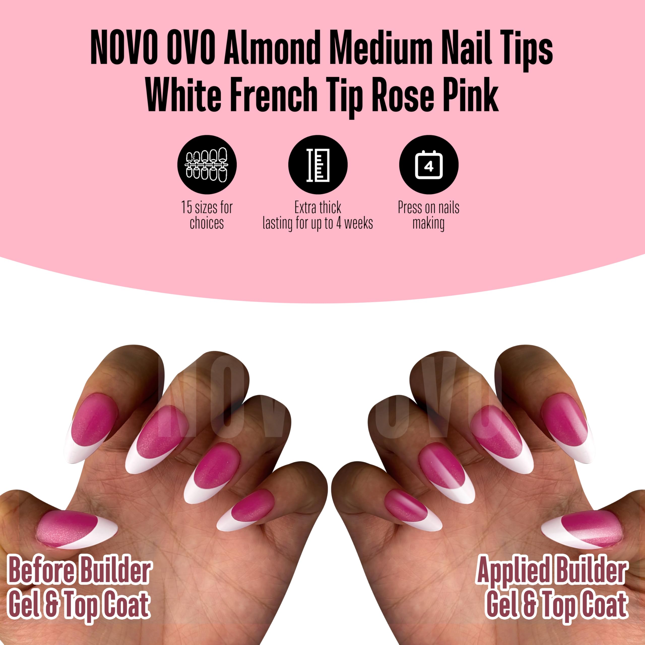 NOVO OVO 15 sizes ensure a precise fit for diverse nails