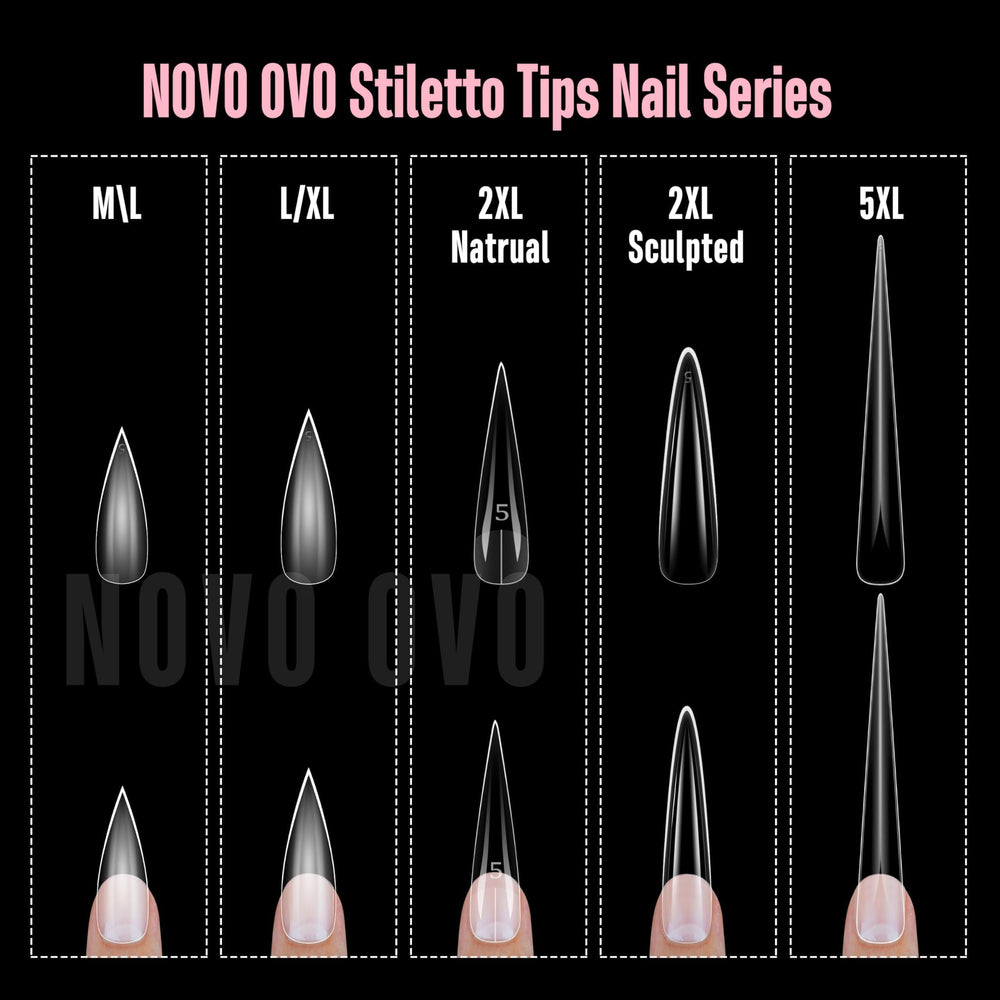 NOVO OVO 16-size nail tips fit a wide range of nail beds.