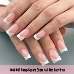 NOVO OVO baby pink nail tips for long-lasting, natural-looking results.