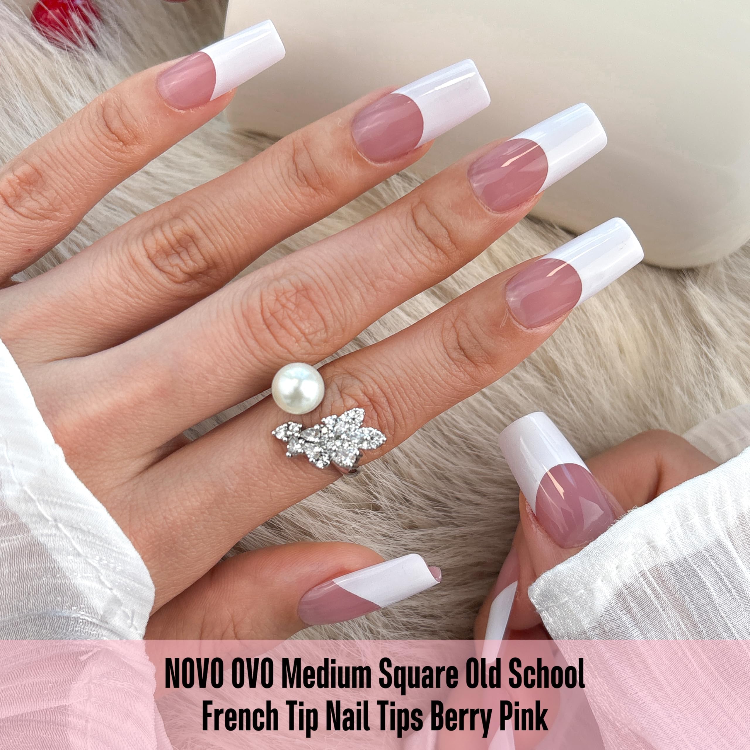 NOVO OVO berry pink soft gel tips for durable, easy at-home extensions