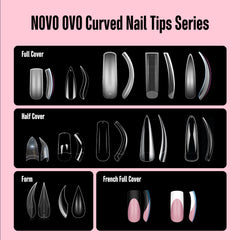 NOVO OVO clear pre-etched French nails for quick, clean prep.